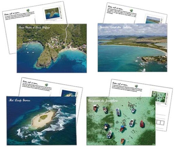 Lot de 4 cartes postales timbrées - Martinique
