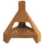 vidaXL Braise Marron 50 x 43 x 52 cm Acier résistant aux intempéries