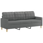 vidaXL Ensemble de canapés 3 Pièces avec coussins Gris foncé Tissu