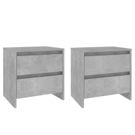 vidaXL Tables de chevet 2 Pièces Gris béton 45x34 5x44 5 cm Aggloméré