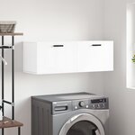 vidaXL Armoire murale blanc brillant 100x36 5x35 cm bois d'ingénierie
