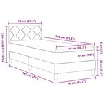 Box Spring VidaXL avec Matelas Bleu Foncé Simple Velours