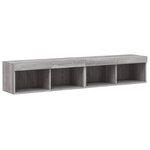 vidaXL Meubles TV avec lumières LED 2 Pièces sonoma gris 80x30x30 cm
