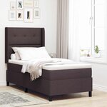 vidaXL Lit à ressorts avec matelas Marron foncé 90 x 190 cm tissu