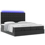 VidaXL Cadre de lit ottoman avec matelas noir 200x200 cm similicuir