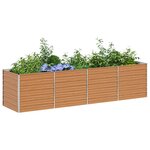 vidaXL Jardinière surélevée Marron Clair 320 x 80 x 77 cm