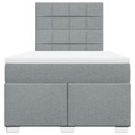vidaXL Sommier à lattes de lit et matelas gris clair 120x190 cm tissu