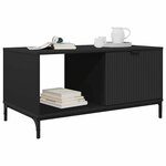 vidaXL Table basse Noir 90 x 49 x 46 cm Bois d'ingénierie