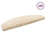 vidaXL Tapis d'escalier auto-adhésifs 15 Pièces Marron Clair