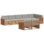 vidaXL Ensemble de canapés d'extérieur 8 pc Gris Naturel et Clair