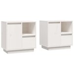 vidaXL Tables de chevet 2 Pièces Blanc 50x34x50 cm Bois de pin massif