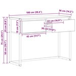 vidaXL Table d'appoint Chêne noir 100 x 36 x 75 cm Bois d'ingénierie