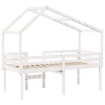 vidaXL Lit haut avec toit blanc 80x200 cm bois de pin massif