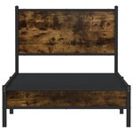 vidaXL Cadre de lit en métal sans matelas chêne fumé 75x190 cm