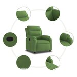vidaXL Fauteuil inclinable vert clair velours