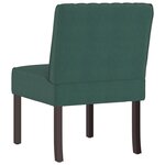 vidaXL Fauteuil sans accoudoirs vert foncé velours