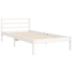 vidaXL Cadre de lit sans matelas blanc bois massif