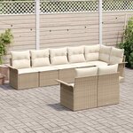 vidaXL Ensemble de canapé de jardin avec coussin 8 Pièces Beige polyrotin