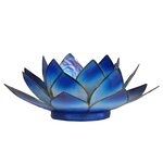 Porte bougie bleu et or fleur de lotus