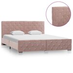 vidaXL Cadre de lit sans matelas Rose Velours 160x200 cm