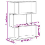 vidaXL Étagère séparatrice de pièce à 3 niveaux chêne fumé 70x24x97 cm