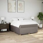 vidaXL Sommier à lattes de lit avec matelas Taupe 160x200 cm Tissu