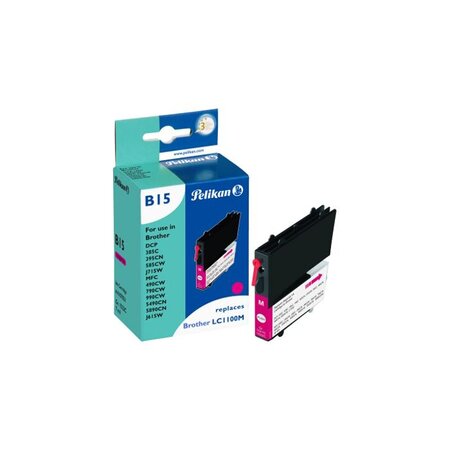 B15 cartouche jet d'encre compatible avec oem lc1100 m magenta pelikan printing