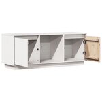 vidaXL Meuble TV Blanc 110 5x35x44 cm Bois de pin massif