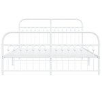 vidaXL Cadre de lit métal sans matelas et pied de lit blanc 160x200 cm