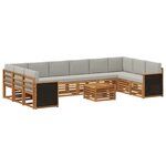 vidaXL Ensemble de canapés d'extérieur 8 pc Naturel et gris clair