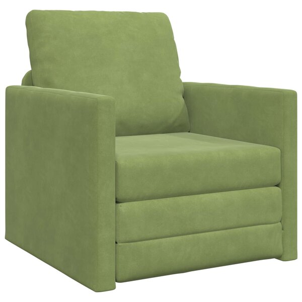 vidaXL Canapé-Lit Vert clair 74 x 77 x 81 cm Velours