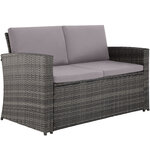 Tectake Salon bas de jardin LUCQUES 4 places - gris