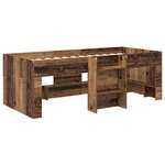 vidaXL Cadre de Lit Élevé pour Enfants 2 Pièces Bois ancien 90 x 200 cm