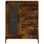 vidaXL Buffet haut Chêne fumé 69 5x34x180 cm Bois d'ingénierie