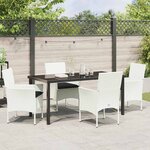 vidaXL Ensemble de salle à manger pour jardin 5 Pièces Blanc Poly rotin