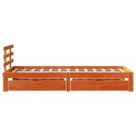 vidaXL Cadre de lit avec tiroirs sans matelas cire marron 100x200 cm