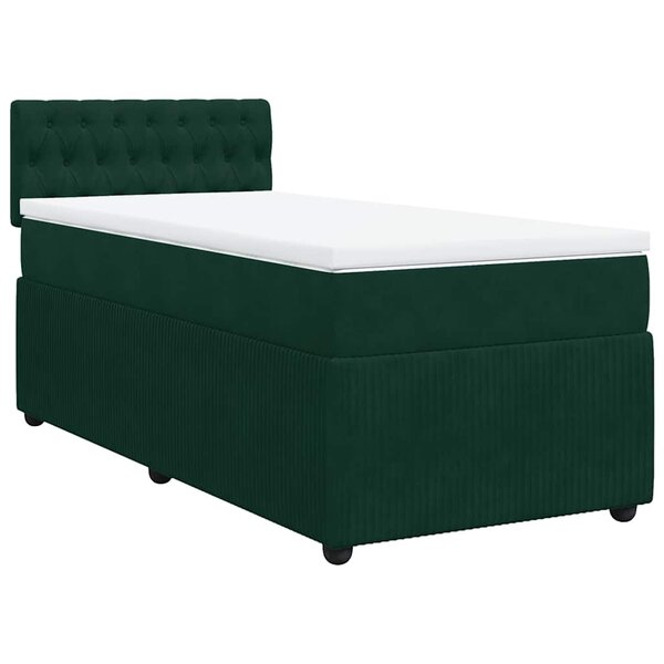 vidaXL Sommier à lattes de lit avec matelas Vert foncé 90x190 cm