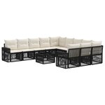 vidaXL Ensemble de canapé de jardin 12 pc Noir et blanc crème
