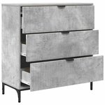 vidaXL Buffet Gris béton 79 5 x 33 x 82 cm Bois d'ingénierie