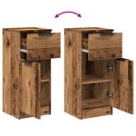 vidaXL Buffets 2 Pièces vieux bois 30x30x70 cm bois d'ingénierie