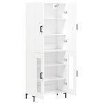 vidaXL Buffet haut Blanc 69 5x34x180 cm Bois d'ingénierie