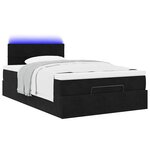 vidaXL Lit ottoman avec matelas et LED noir 120x190 cm velours