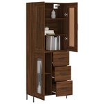 vidaXL Buffet haut Chêne marron 69 5x34x180 cm Bois d'ingénierie