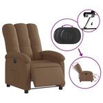 vidaXL Fauteuil inclinable électrique Marron Tissu