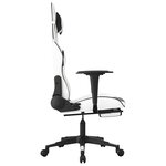 vidaXL Chaise de jeu de massage avec repose-pied Blanc noir Similicuir