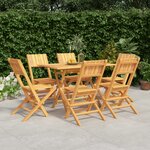 vidaXL Ensemble à manger de jardin 7 Pièces Bois de teck solide