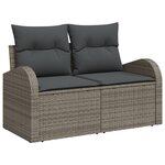 Ensemble de canapé de jardin de 13 pièces avec coussins gris poly rattan acacia