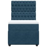 vidaXL Sommier à lattes de lit avec matelas Bleu foncé 90x190 cm