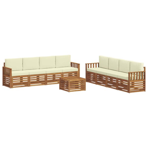 vidaXL Ensembles de canapés avec coussin 9 Pièces Naturel et Crème