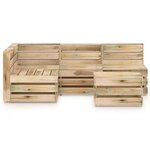 vidaXL Salon de jardin 5 Pièces Bois de pin imprégné de vert